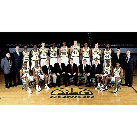 NEW Seattle Supersonics 90s Logo 7 snapback hat black green NBA Sonics vintage - Picture 10 of 10